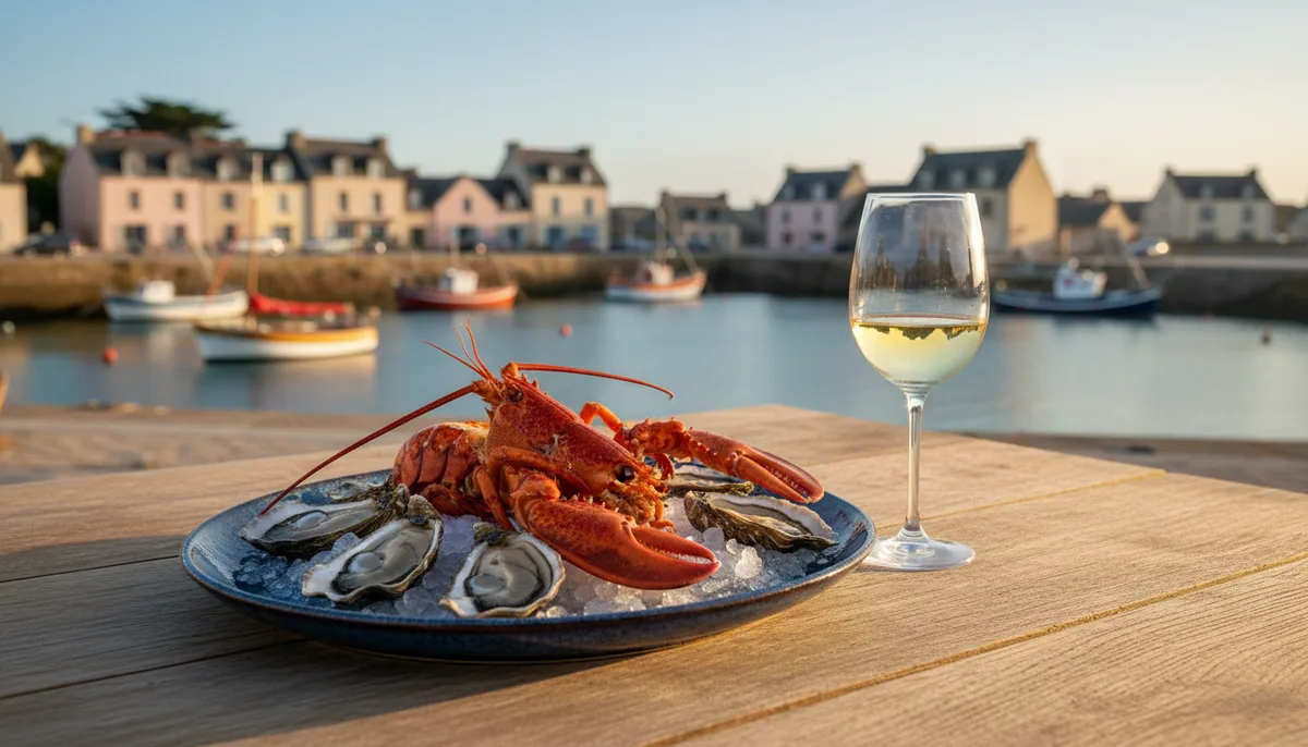Le Café de la Cale à Sauzon : fruits de mer sur le port de Belle-Île